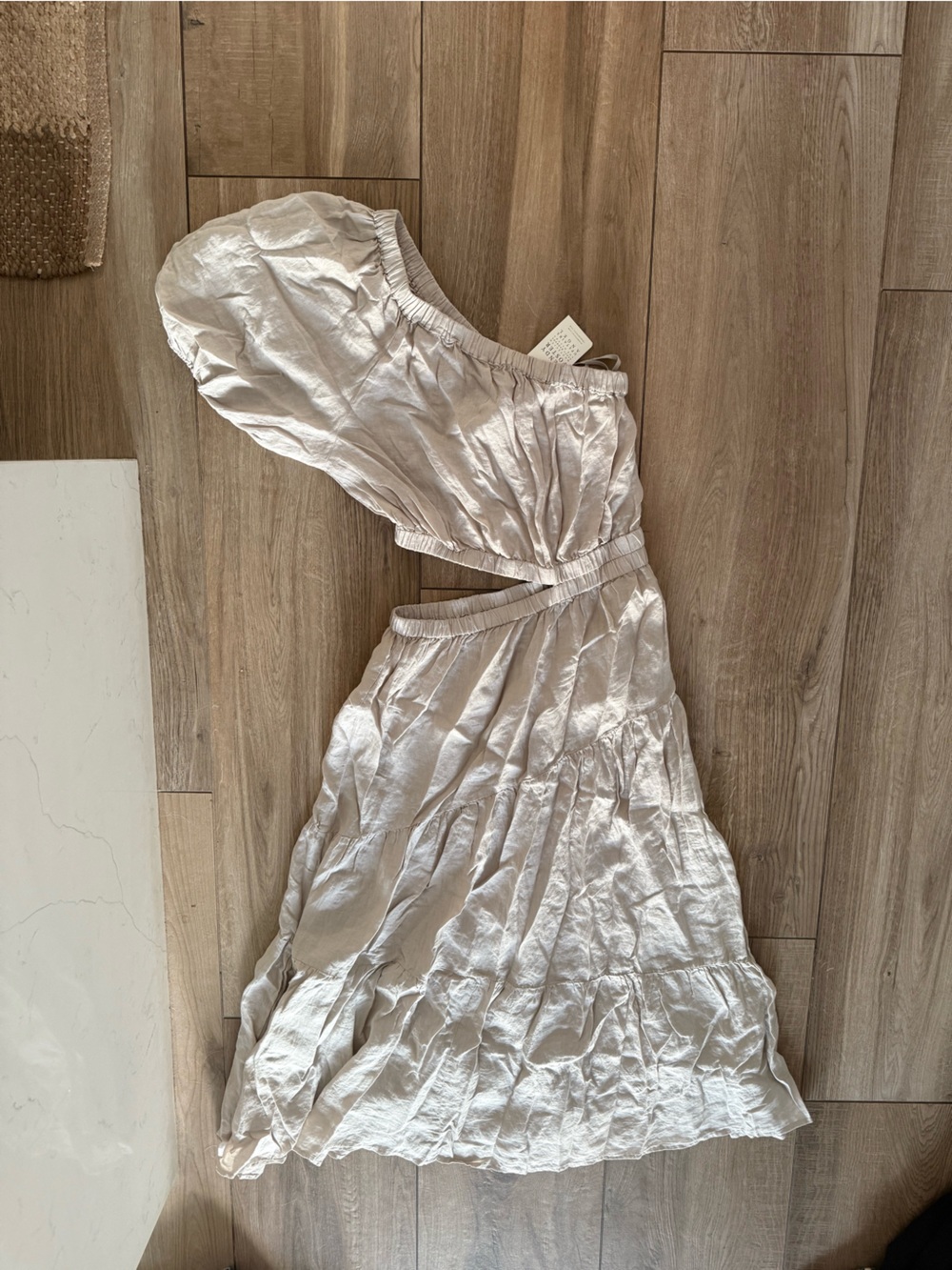 Velvet by Graham & Spencer One-Shoulder Cream Midi Dress